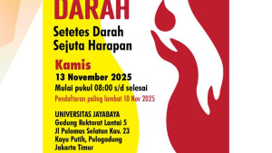 Universitas Jayabaya bersama dengan Srikandi PDDI dan PMI Membuka Kegiatan Donor Darah